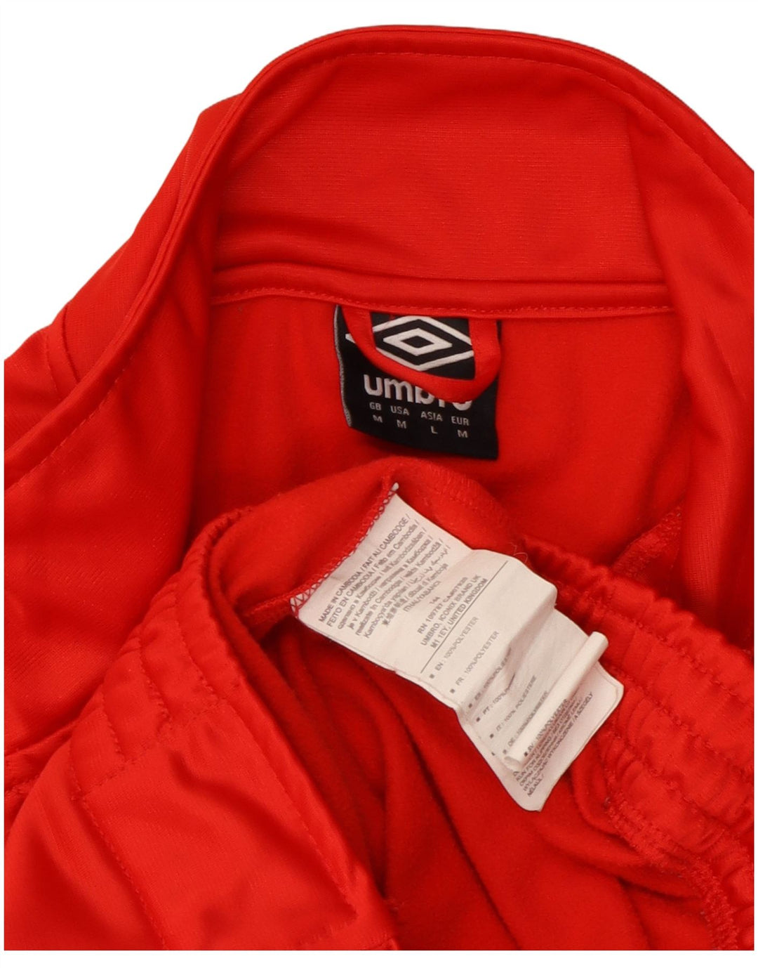 Jachetă de trening pentru bărbați Umbro, roșu mediu, poliester bloc de culoare