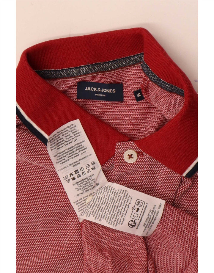 Tricou polo Jack & Jones pentru bărbați, bumbac cu pete roșii medii