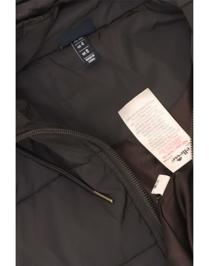 Jachetă căptușită supradimensionată cu glugă pentru femei Ellesse UK 8, nailon mic, negru
