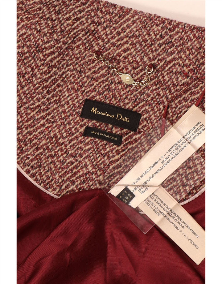 Palton Massimo Dutti pentru femei UK 14 Medium Red Herringbone Viscose