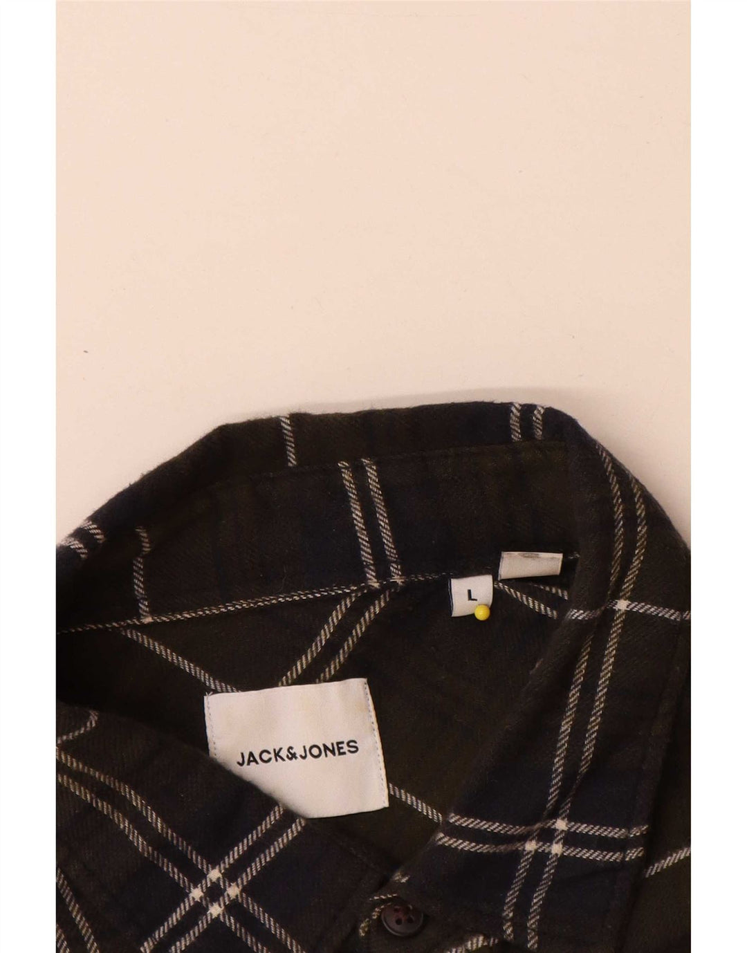 Cămașă de flanel Jack & Jones pentru bărbați, bumbac cu carouri mari, kaki