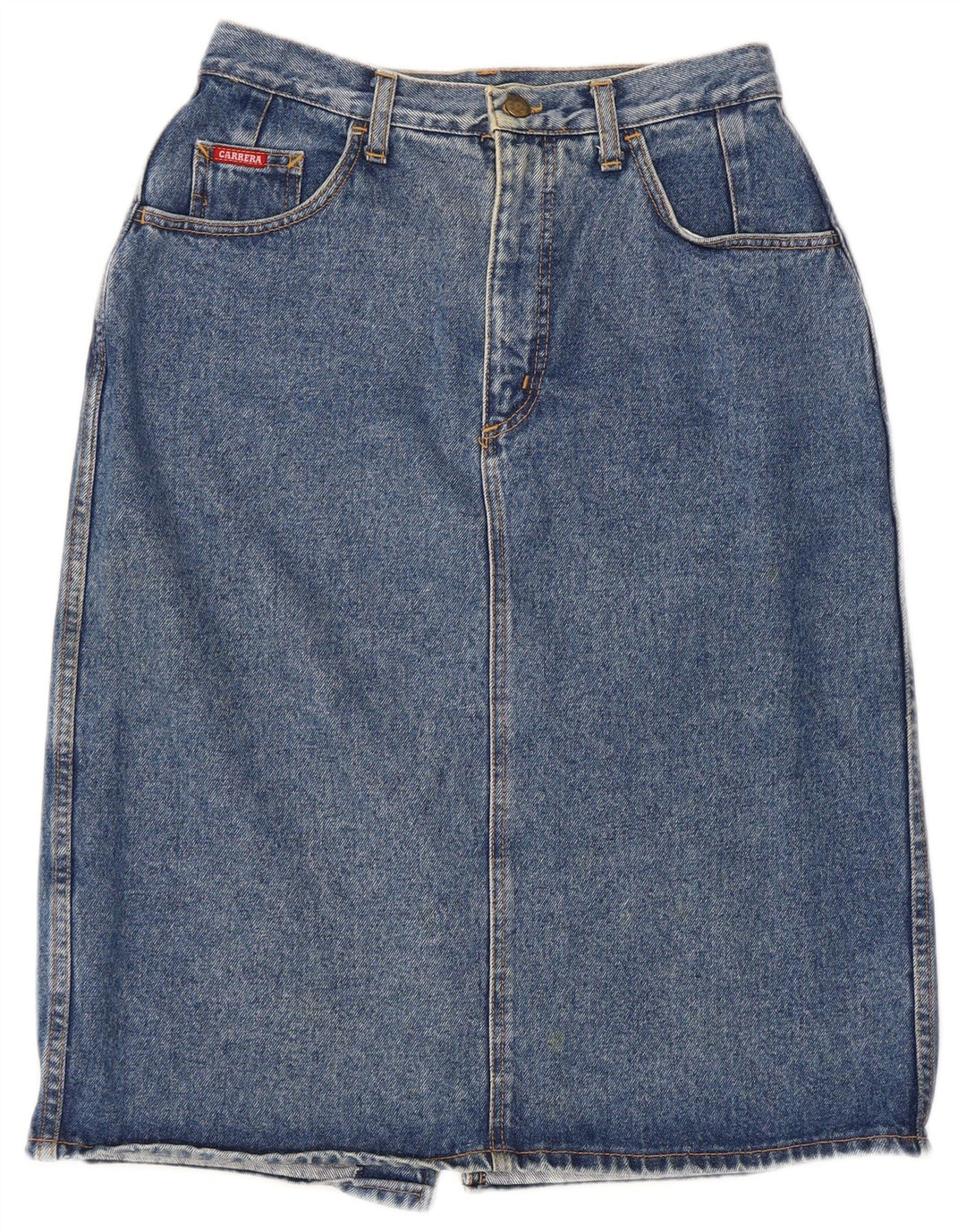 Fusta Midi Denim Carrera W30 Bumbac Albastru Mediu
