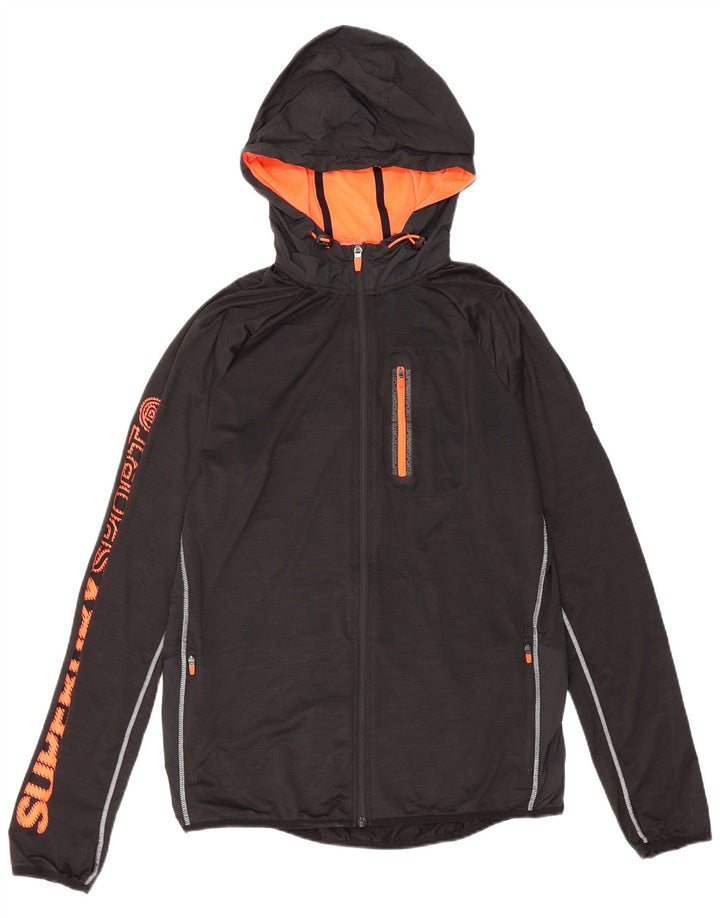 Jachetă Superdry pentru bărbați Athletic Fit Graphic Trening Top Jachetă mare, neagră