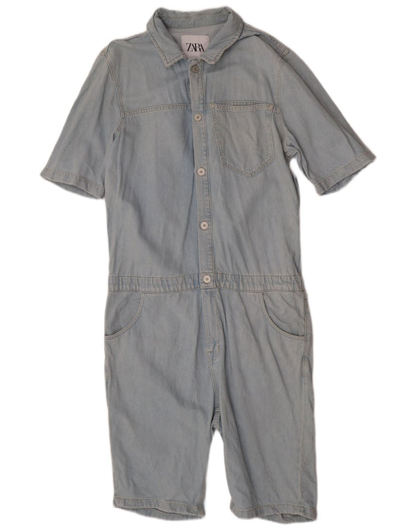 Costum pentru femei Zara cu mâneci scurte din denim UK 14, mare, albastru, bumbac