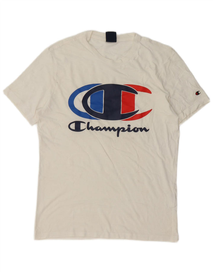 Tricou grafic pentru bărbați Champion Top Medium White Bumbac