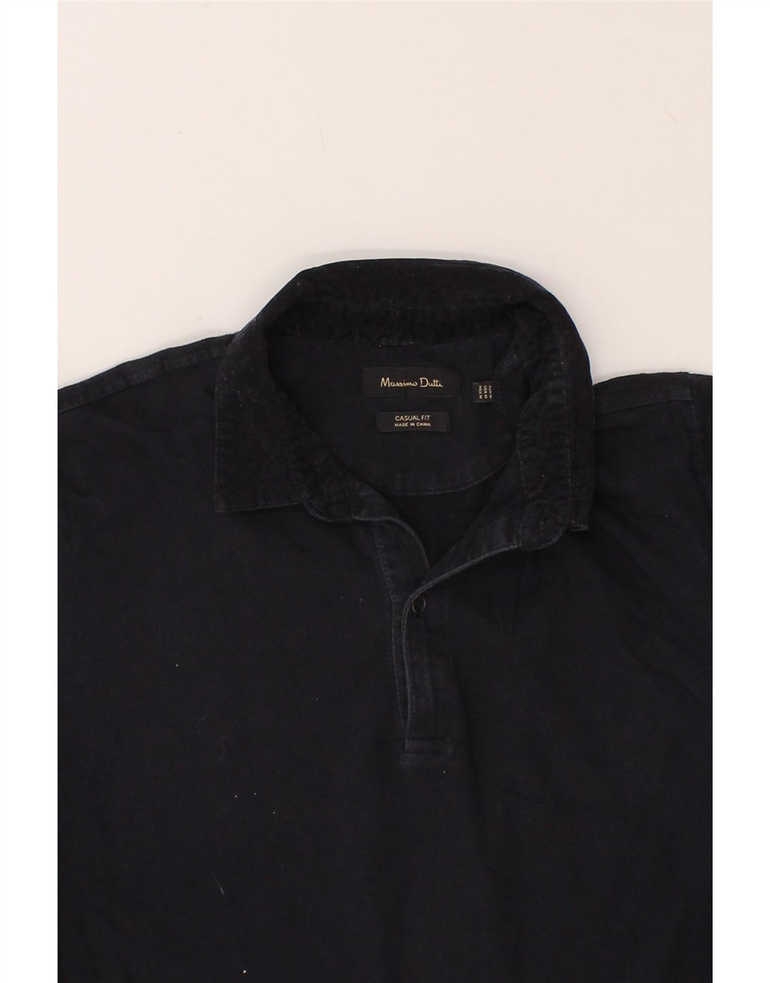 MASSIMO DUTTI Mens Casual Fit Polo Shirt Medium Navy Blue Vintage Massimo Dutti and Second-Hand Massimo Dutti from Messina Hembry 