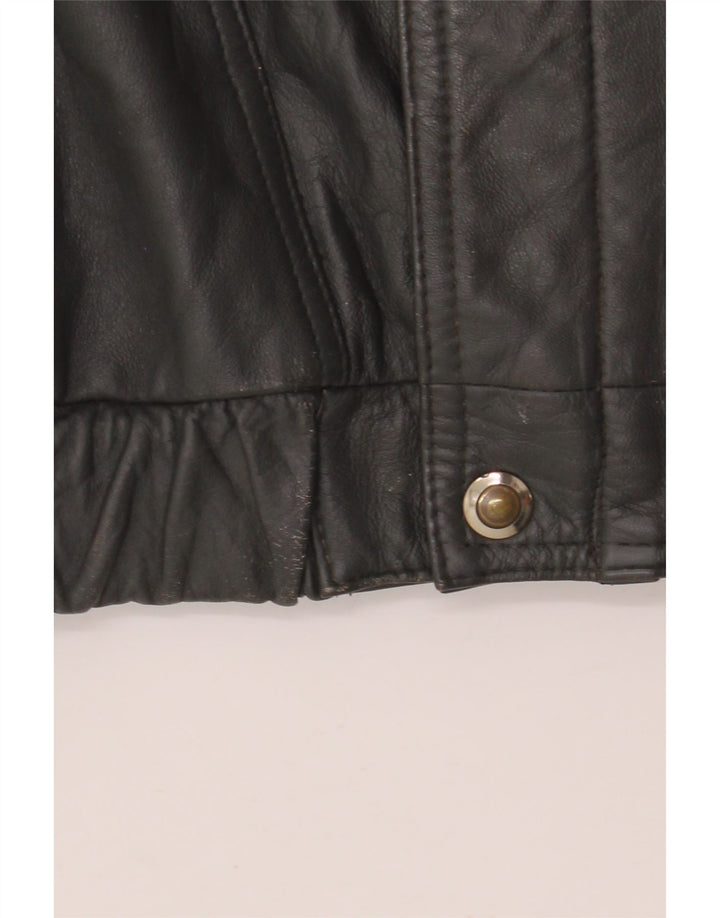 Geacă de piele vintage pentru bărbați IT 56 3XL neagră