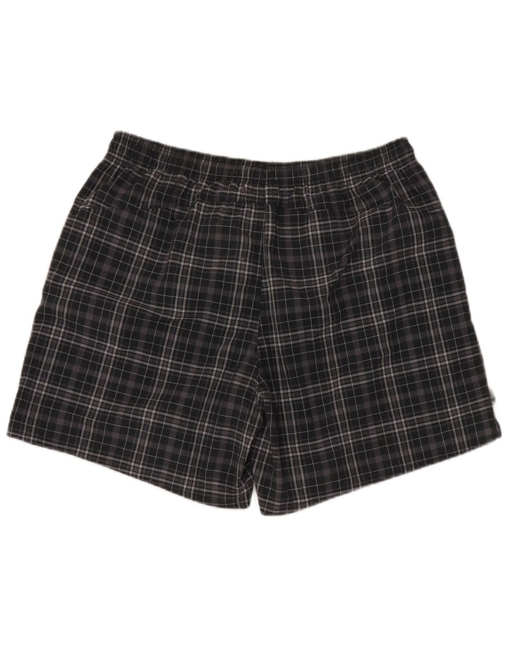 Pantaloni scurți de înot ADIDAS pentru bărbați, poliester cu carouri mari, negru