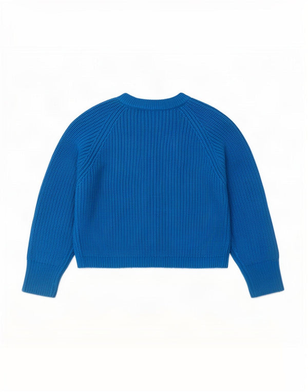 Pulover pentru damă Zara Crop Crew Deck Pulover UK 10 Small Blue Acrylic
