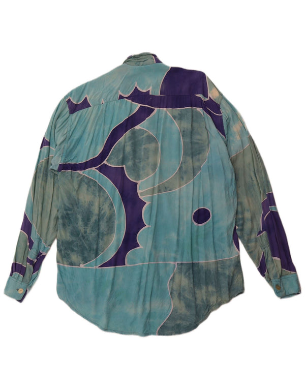 Cămașă VINTAGE pentru bărbați cu model abstract, XL, raion albastru