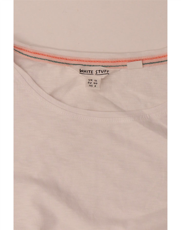 White Stuff Tricou pentru femei Top UK 12 Medium White Bumbac