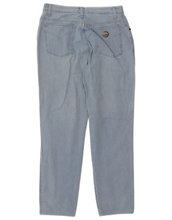 Blugi conici pentru femei cu talie înaltă MOSCHINO L33 L27 bumbac albastru