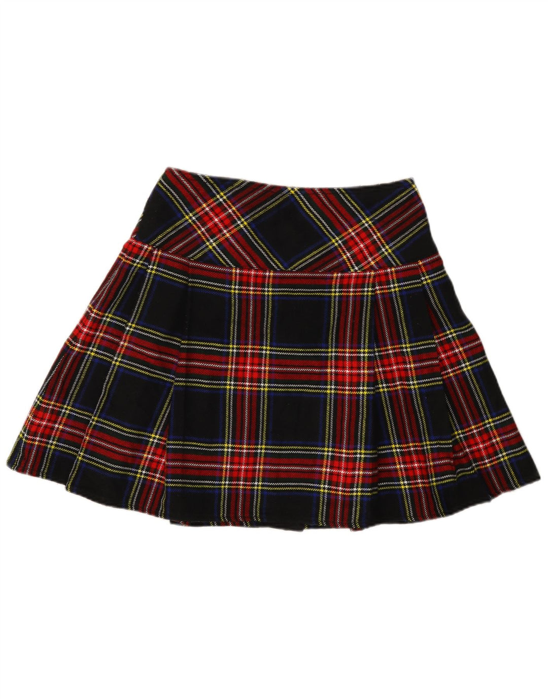 Fusta Mini Wrap Vintage pentru femei W30 Medium Bleumarin Plaid Acrilic