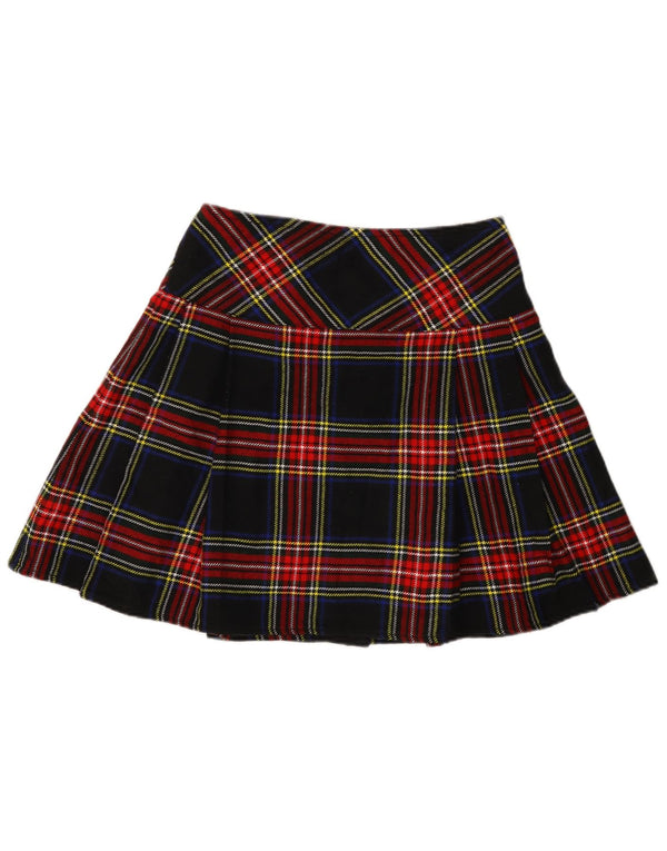 Fusta Mini Wrap Vintage pentru femei W30 Medium Bleumarin Plaid Acrilic