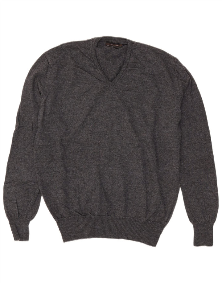 Pulover pentru bărbați Zara, cu decolteu în V, XL, gri