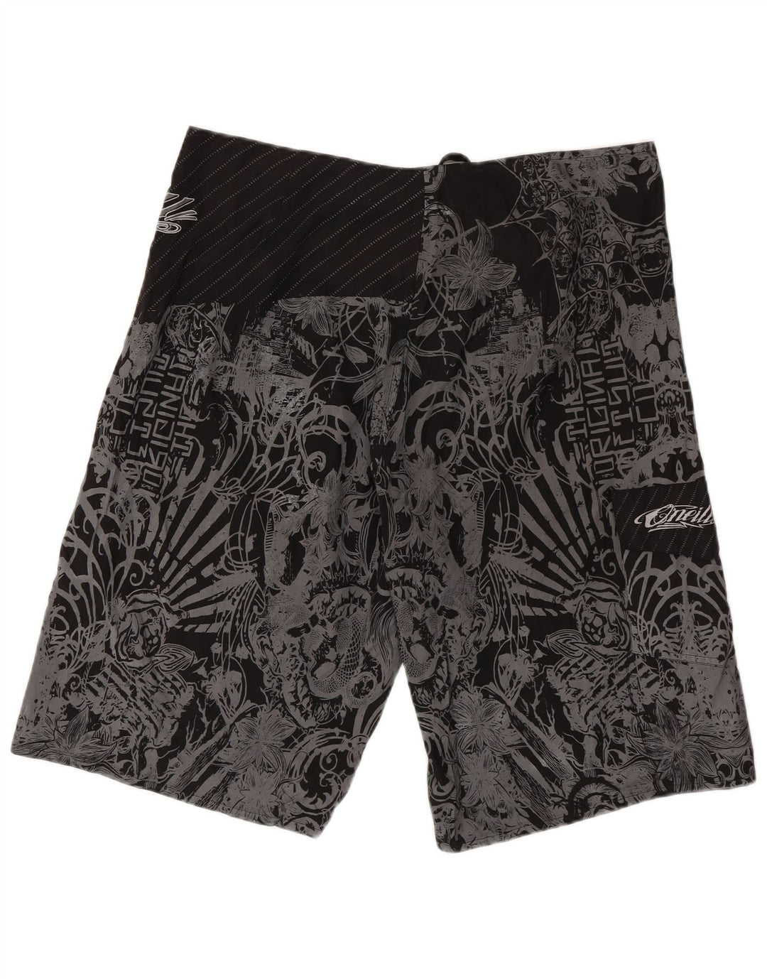 Pantaloni scurți de înot vintage pentru bărbați, XL, negru, floral, poliester