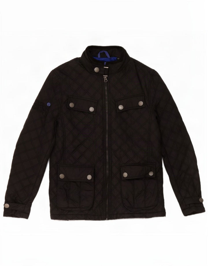 Jachetă matlasată pentru bărbați Superdry Motorstyle UK 36 Poliester negru mic