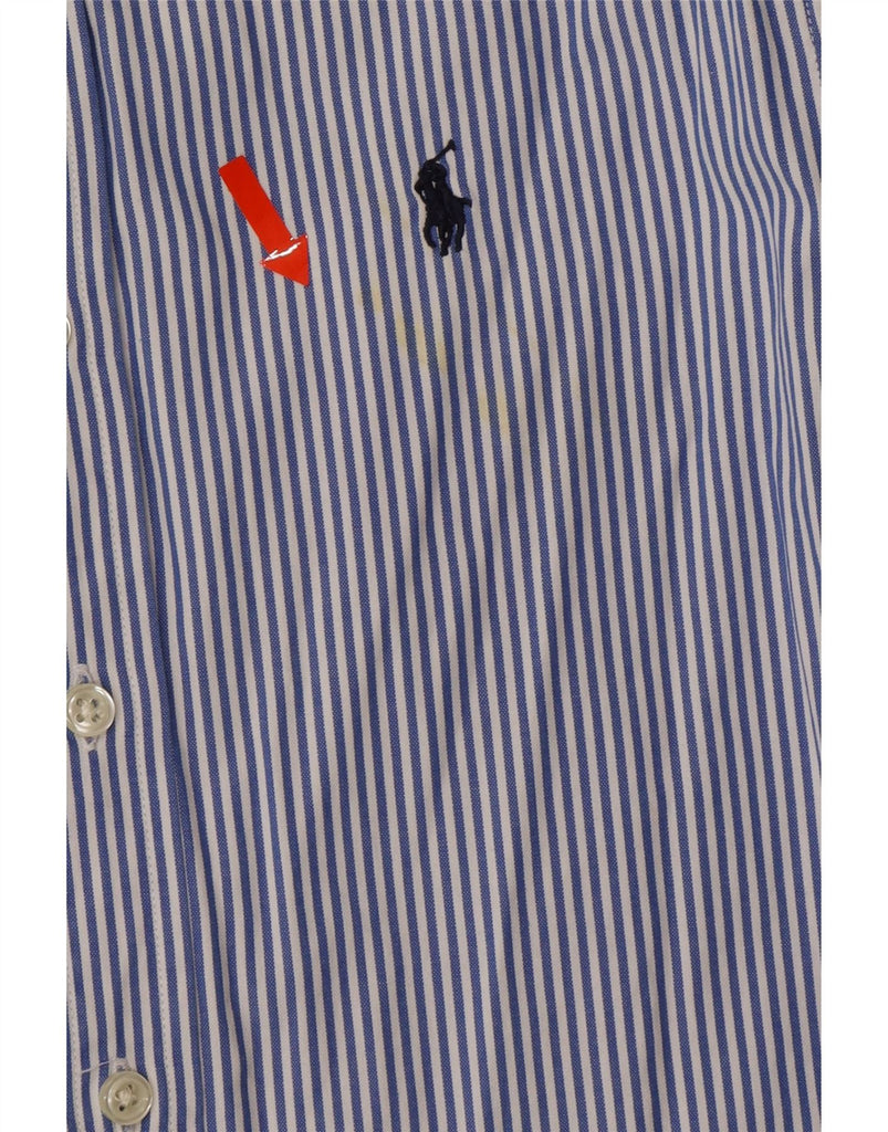 RALPH LAUREN Boys Shirt 13-14 Years Blue Pinstripe Cotton Vintage Ralph Lauren and Second-Hand Ralph Lauren from Messina Hembry 
