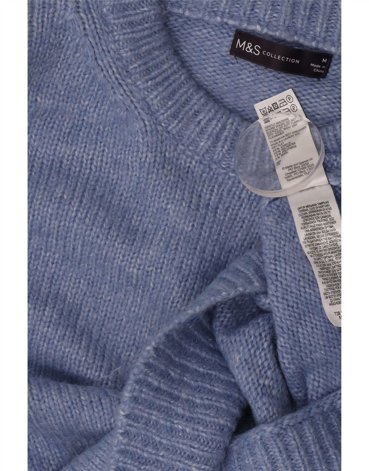 Marks & Spencer Pulover supradimensionat pentru femei cu gâtul turnat, UK 14, albastru mediu