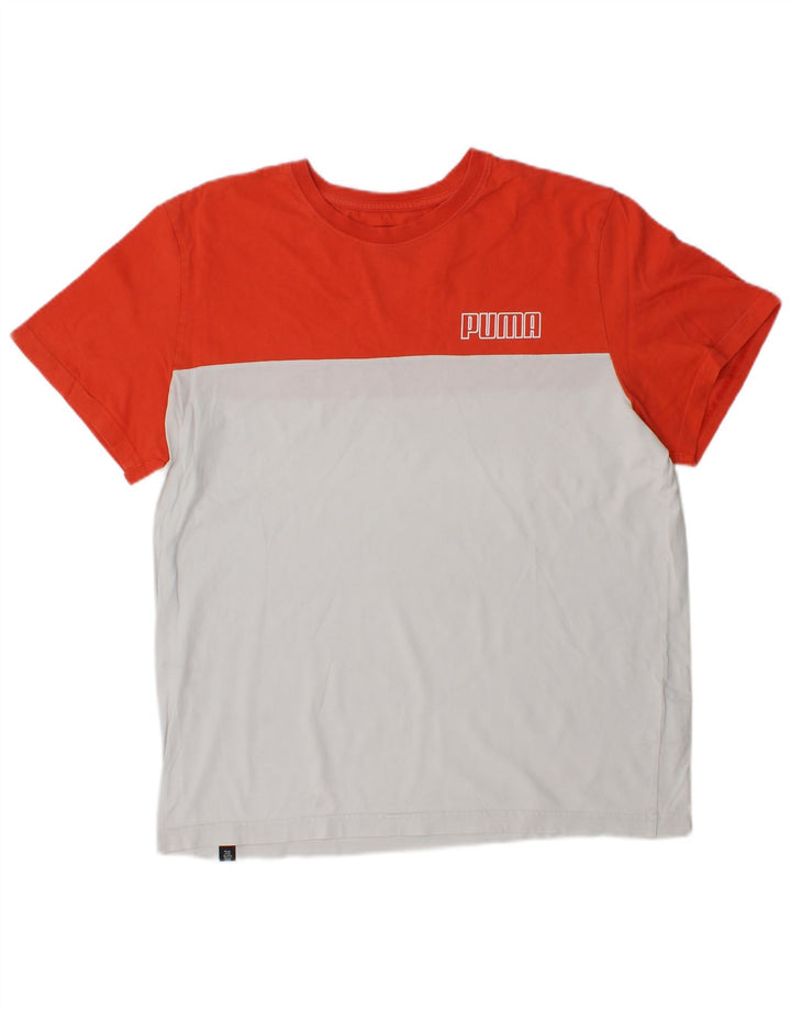 Tricou pentru bărbați PUMA Top Medium White Colorblock Bumbac