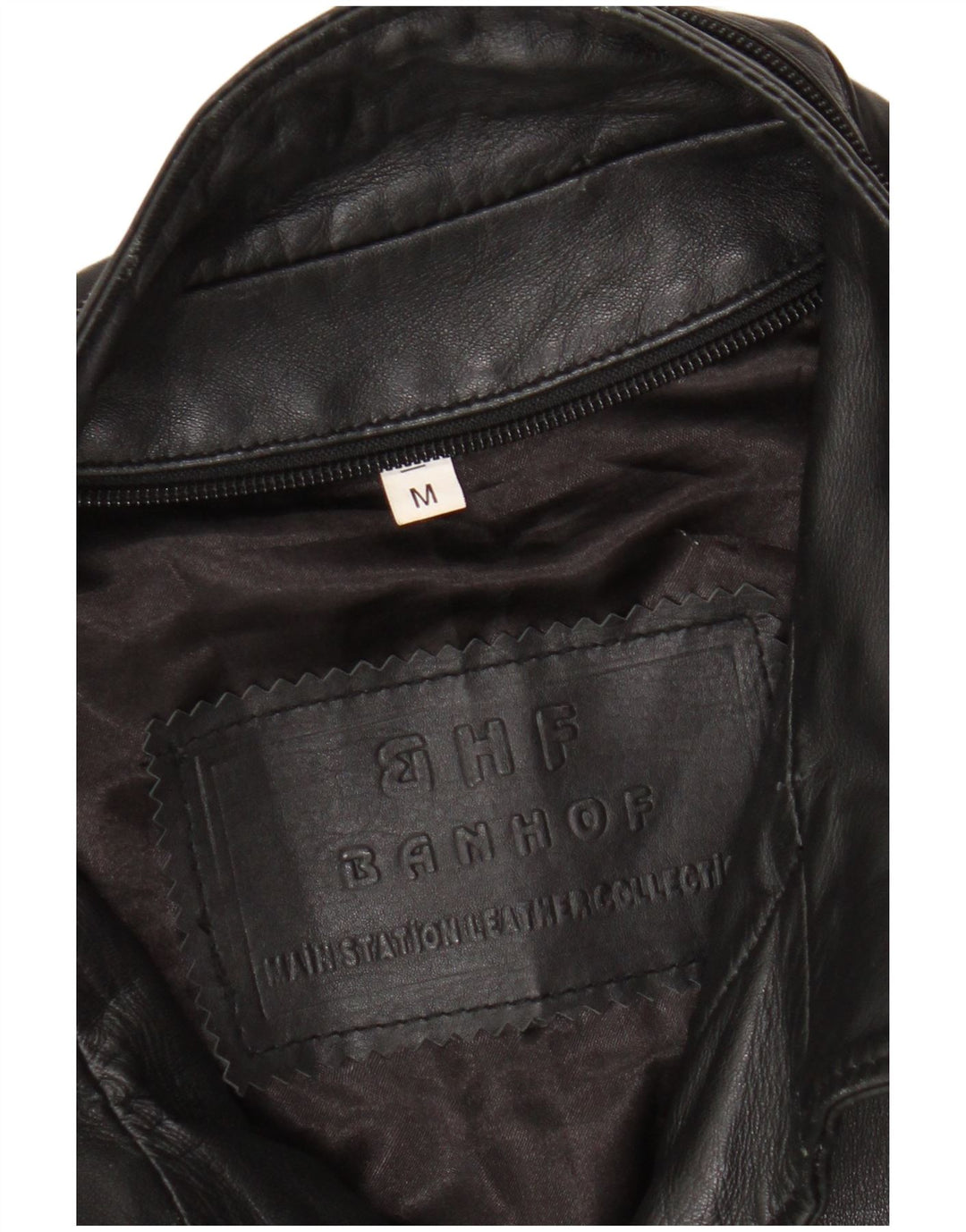 Jachetă de piele vintage pentru bărbați UK 38 Medium Black Leather