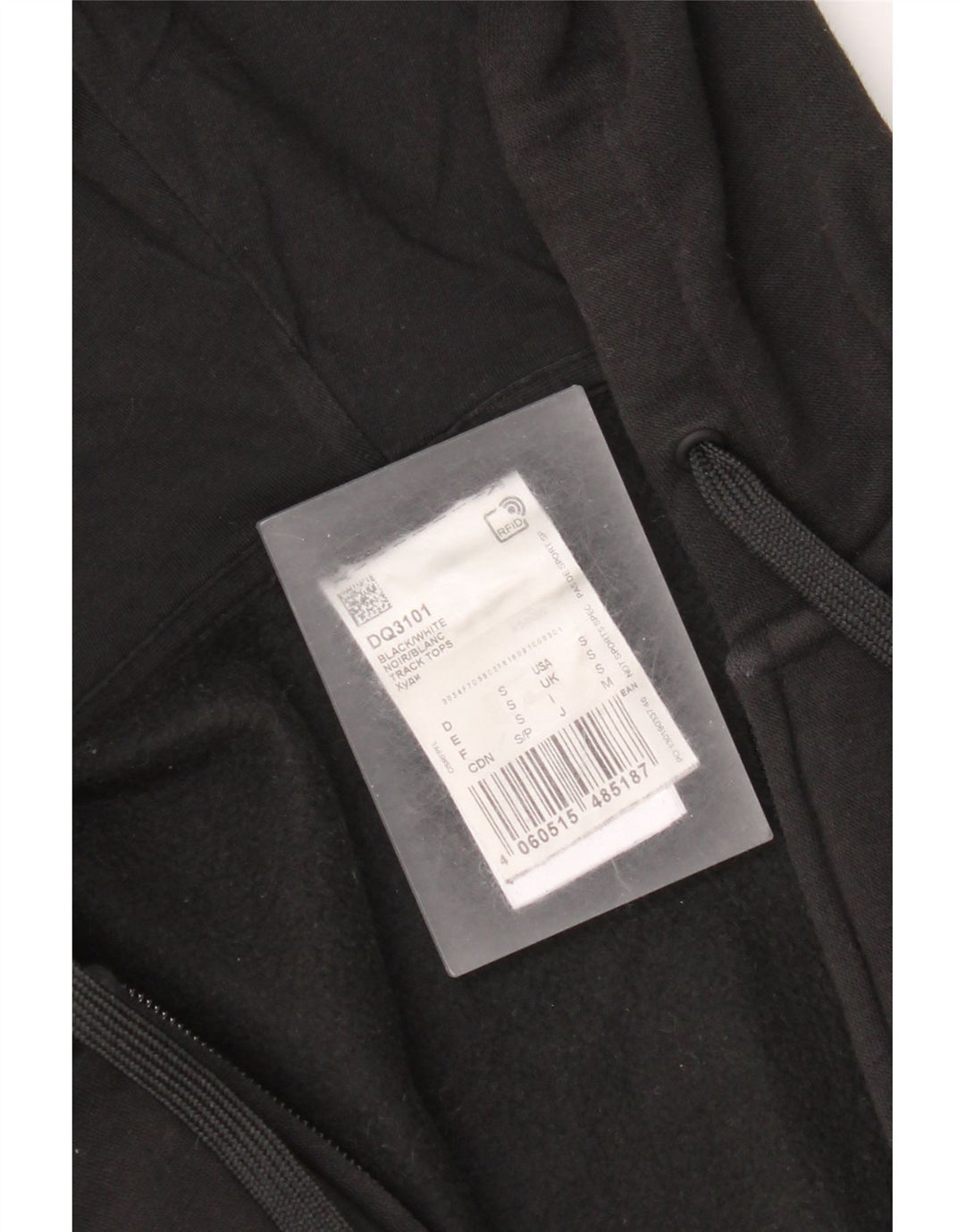Pulover Adidas pentru bărbați, cu fermoar, bumbac, negru