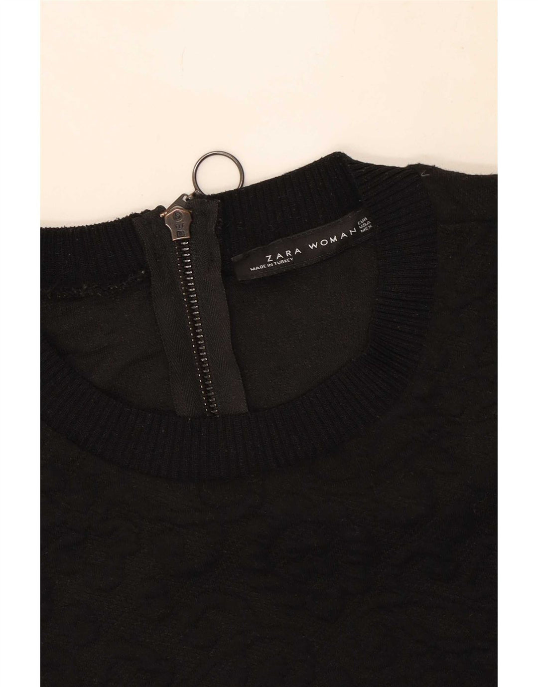 Rochie de bază cu mâneci scurte pentru femei Zara UK 10 Poliester Paisley negru mic