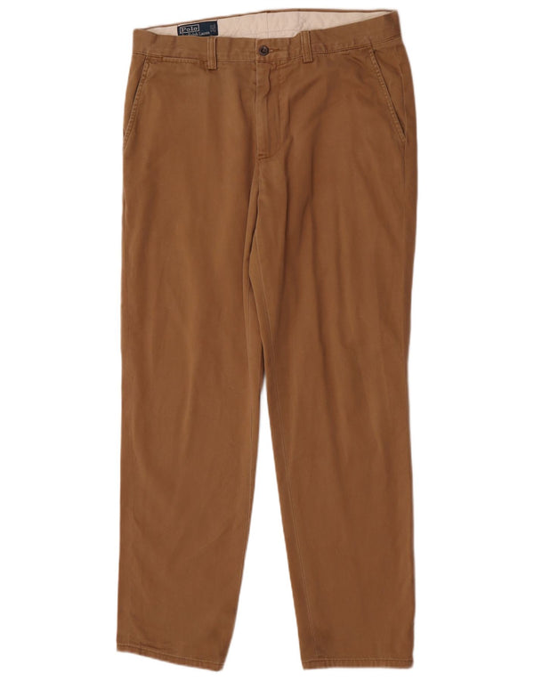 Pantaloni chino drepți Polo Ralph Lauren pentru bărbați L33 L32 bumbac maro