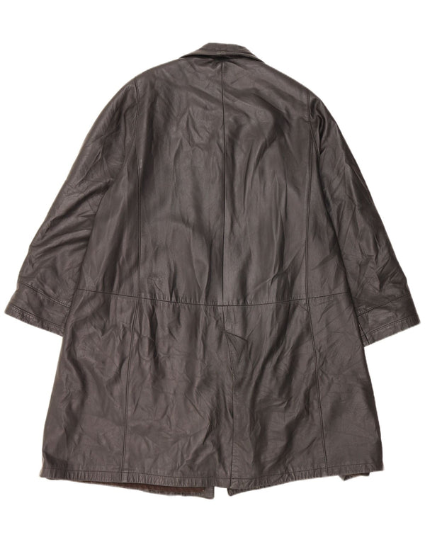 Palton de piele vintage pentru femei UK 16 mare negru