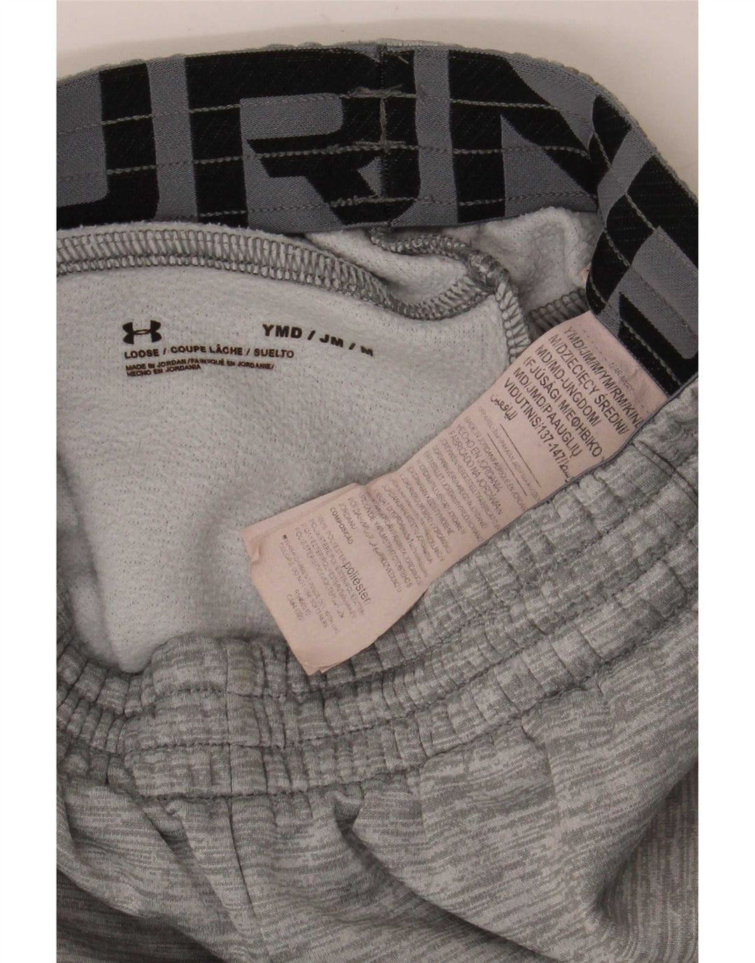 Pantaloni de trening grafic Under Armour pentru băieți Pantaloni de jogging 9-10 ani, gri mediu