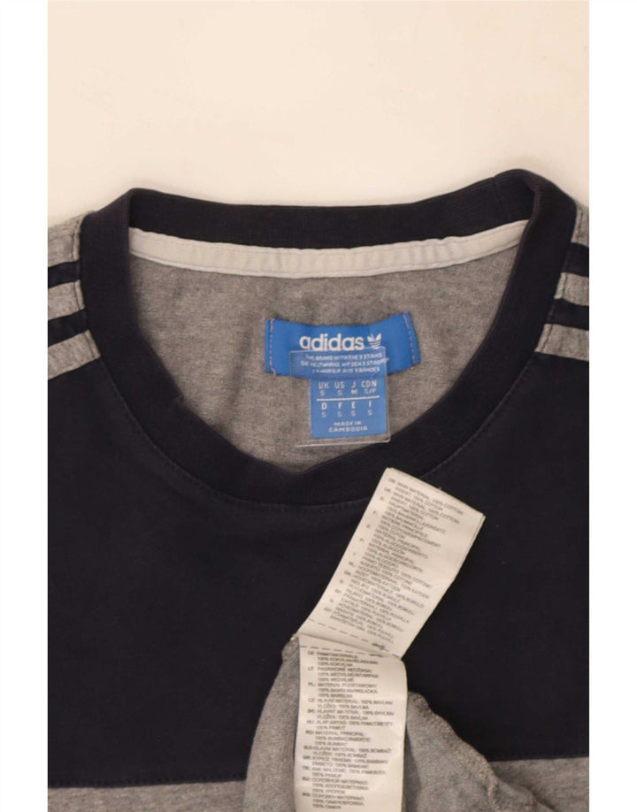 Tricou pentru bărbați Adidas Top mic gri, bumbac color bloc