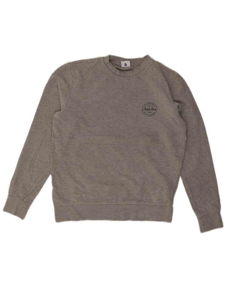 Pulover Jack & Jones pentru bărbați, bumbac, gri mediu