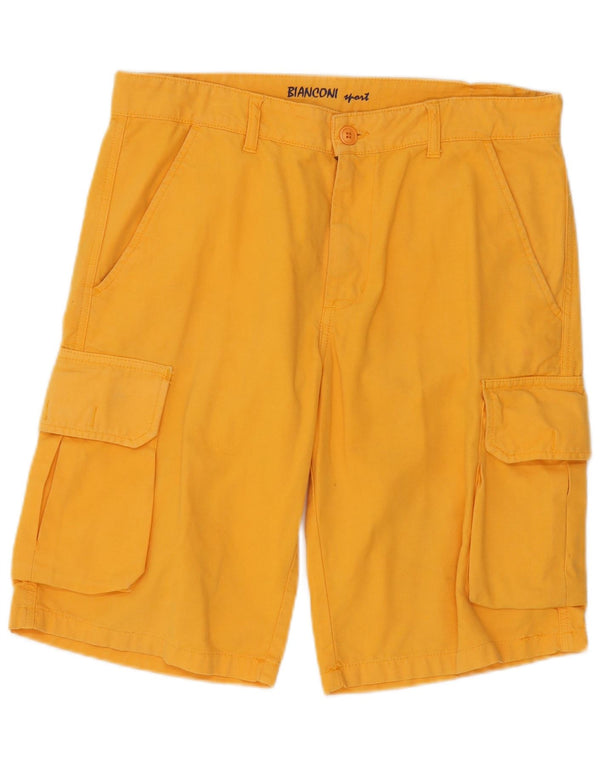 Pantaloni scurti cargo vintage pentru bărbați IT 48 Medium W34 Bumbac galben