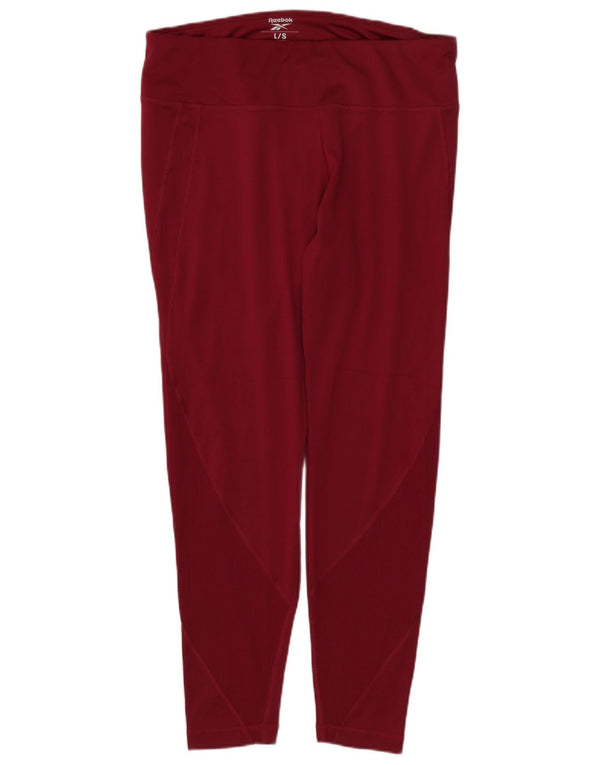 Leggings pentru damă Reebok UK 14, mare, din poliester Bordeaux