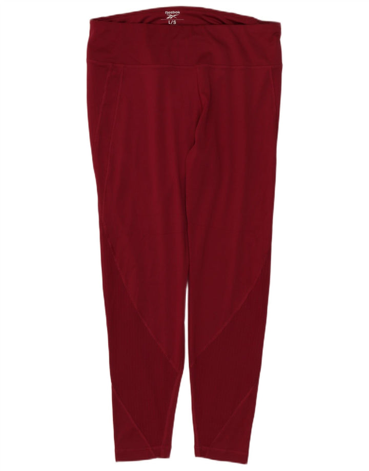 Leggings pentru damă Reebok UK 14, mare, din poliester Bordeaux