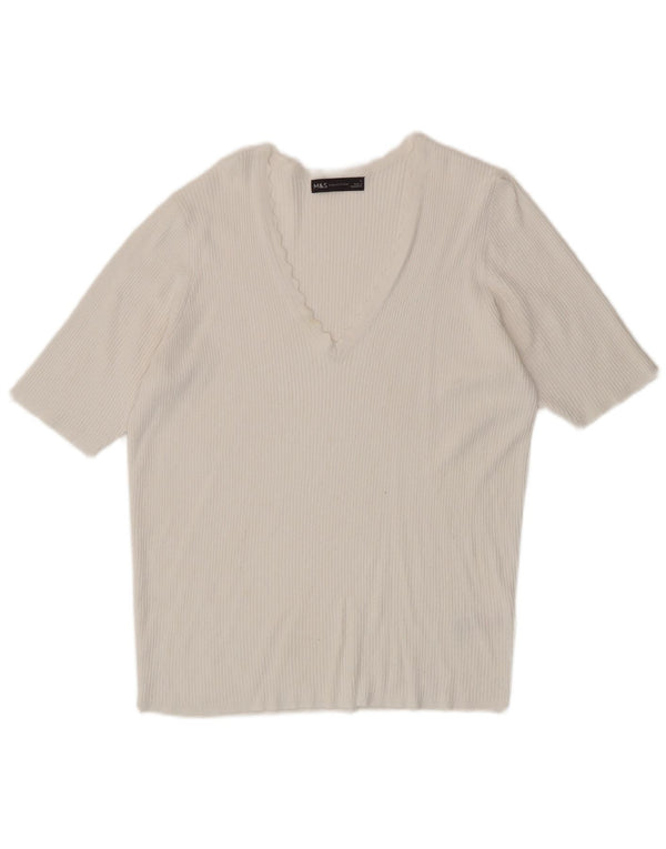 Tricou pentru femei Marks & Spencer Top UK 14 Large White Viscose