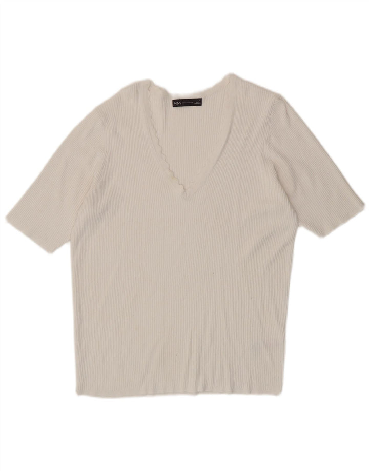 Tricou pentru femei Marks & Spencer Top UK 14 Large White Viscose