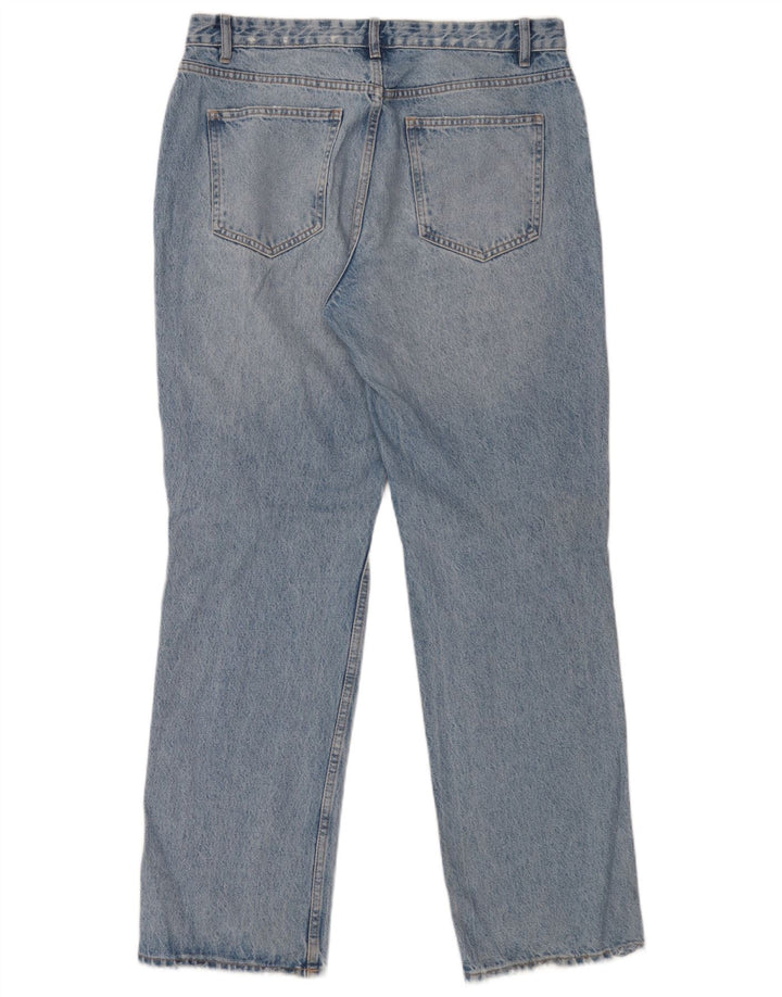 Blugi drepti distressed pentru femei Zara EU 44 Large W34 L32 Blue