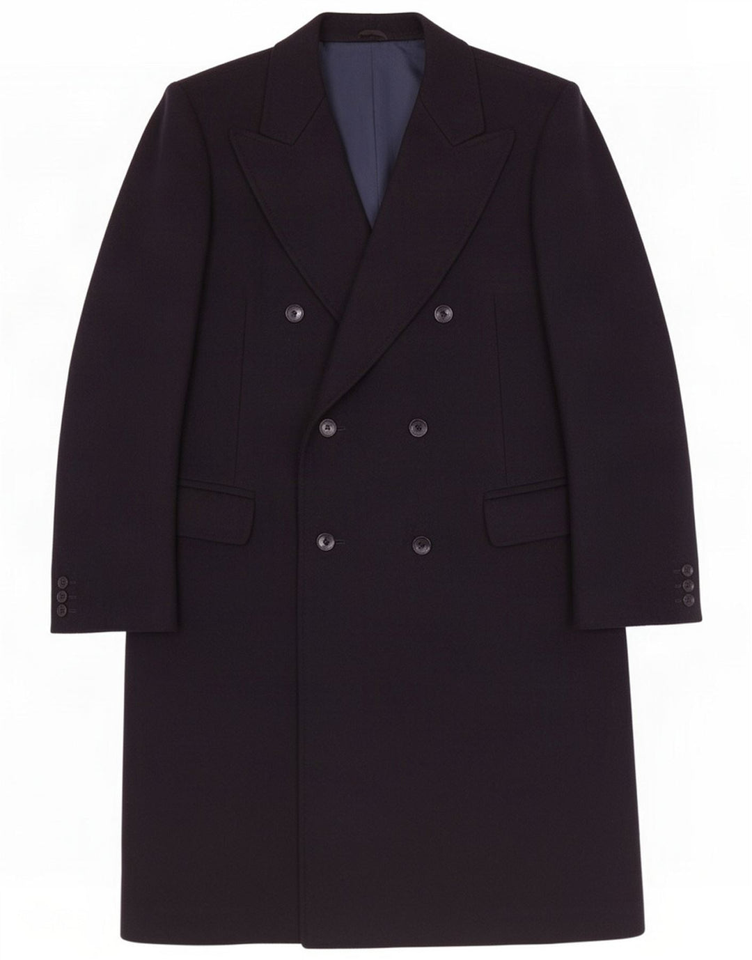 Vintage Mens Double Breasted Coat IT 54 XL Bleumarin Blue