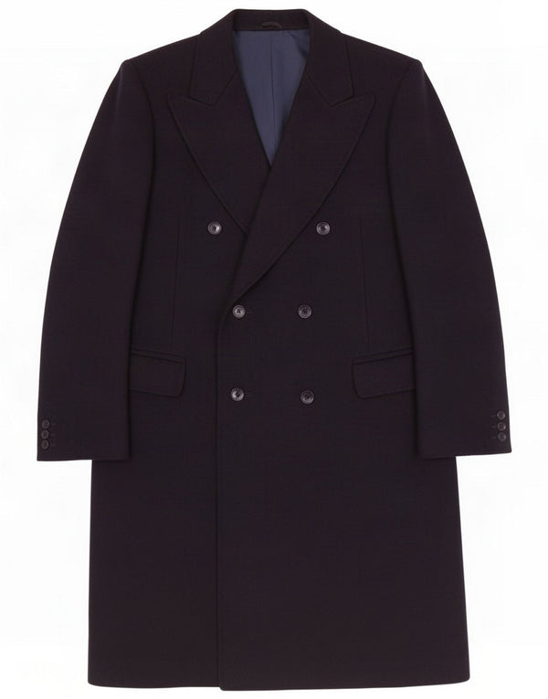 Vintage Mens Double Breasted Coat IT 54 XL Bleumarin Blue