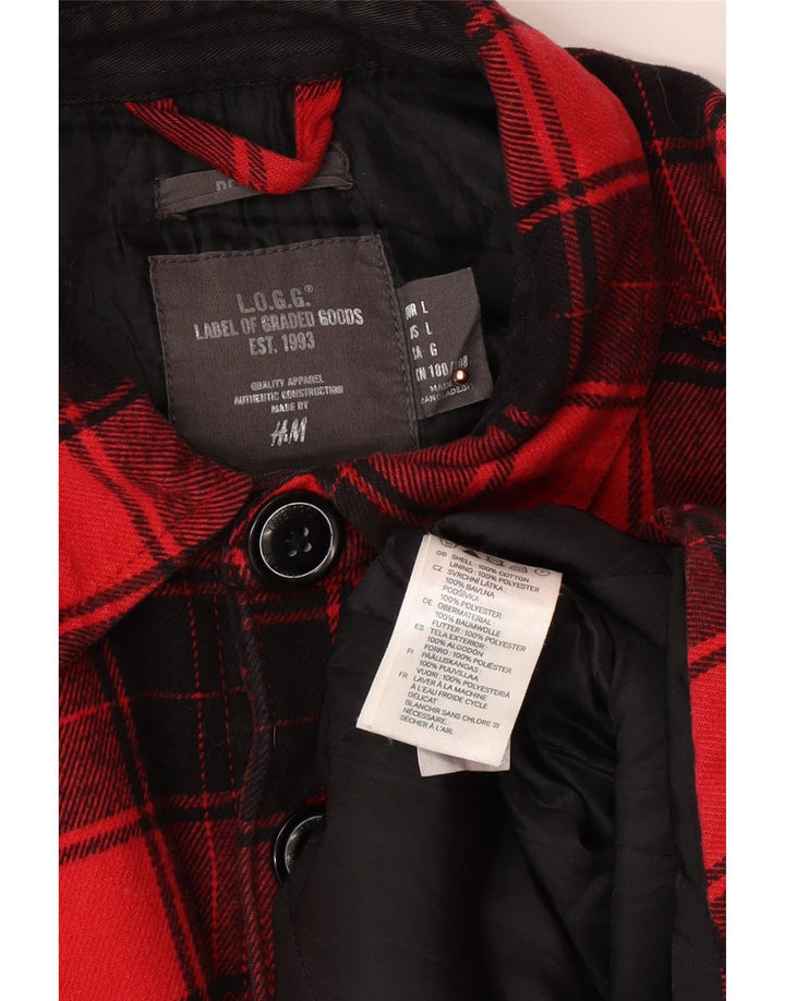 Cămașă de flanel Lumberjack H&M pentru bărbați, bumbac cu carouri, roz