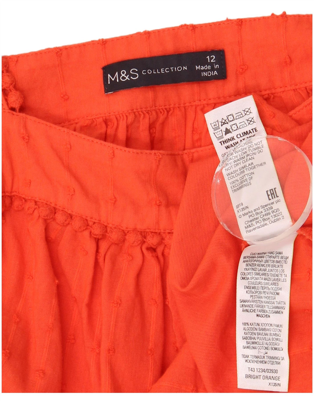 Bluză fără mâneci pentru femei Marks & Spencer UK 12 Medium Orange Spotted