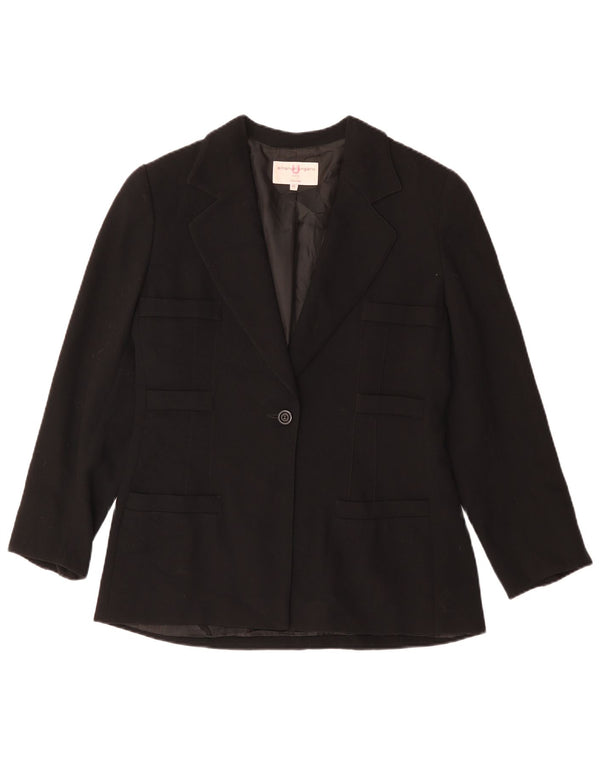 Emanuel Ungaro Womens 1 Button Blazer Jacket IT 48 XL Black