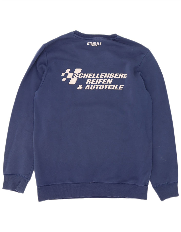 Hanorac grafic pentru bărbați Adidas Jumper mediu din bumbac bleumarin