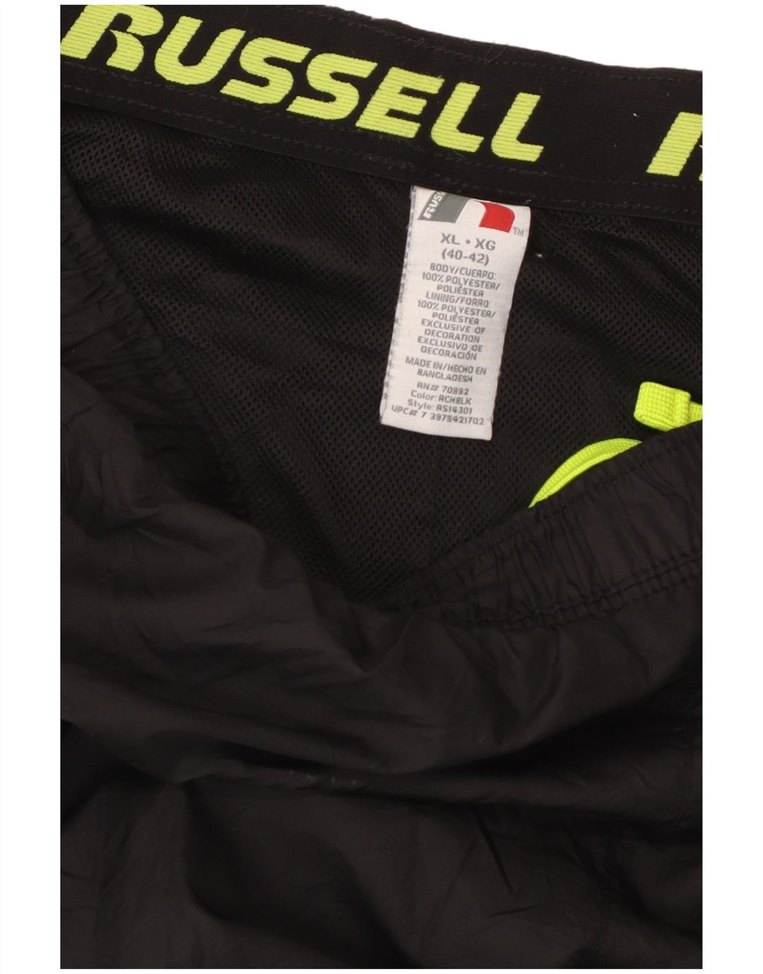 Pantaloni de trening pentru bărbați Russell Athletic UK 40/42 XL Poliester negru