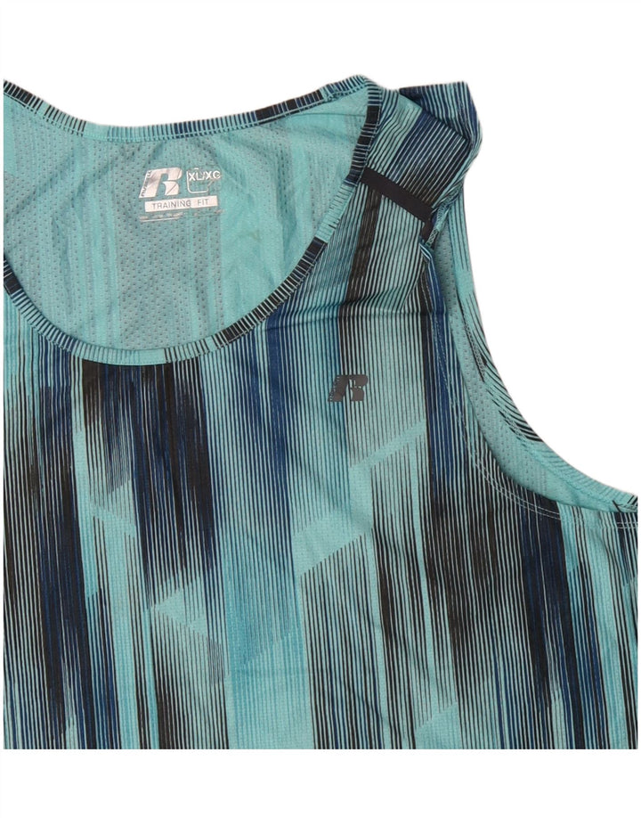 RUSSELL ATHLETIC Vest Vest Top XL Albastru Poliester Geometric