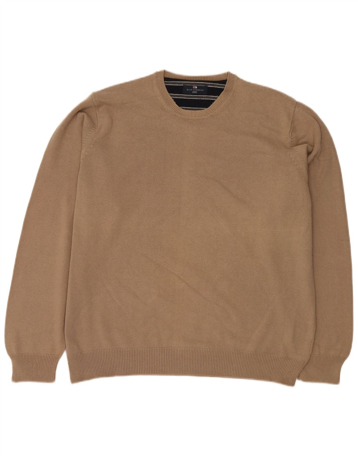 MARKS & SPENCER Pulover pentru bărbați, Blue Harbour, cu decolteu, XL, bej, bumbac