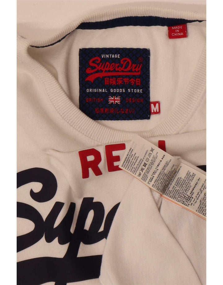 Tricou cu grafică obișnuită Superdry pentru bărbați Top mediu din bumbac alb