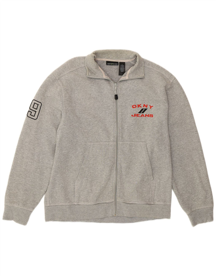 Jachetă de trening grafică pentru bărbați Dkny, bumbac, gri mediu