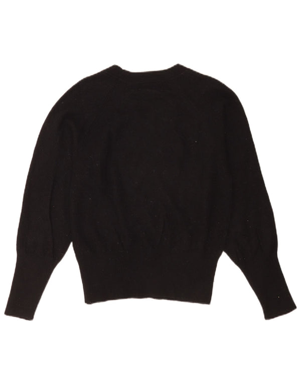 Pulover pentru femei Fat Face Crop Boat Gâtul UK 8 Small Black Viscose